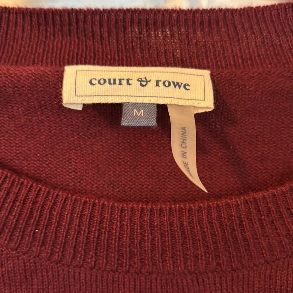 Court & Rowe Burgundy Crew Neck Voila Sweater Size Medium
